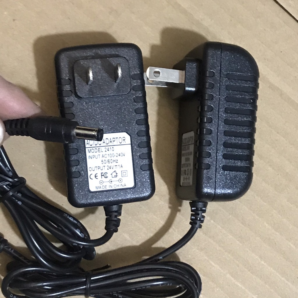 Nguồn Adapter 24V phích cắm Tròn / Dẹt dùng cho máy phun sương tạo khói bể cá