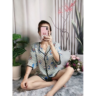Bộ mặc nhà cộc đùi vải lụa Mango