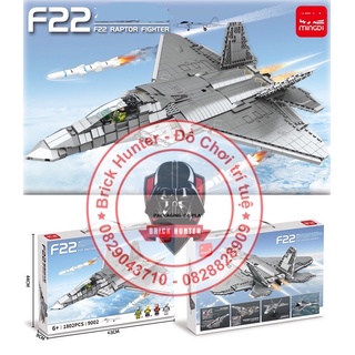 Mingdi 9002 US Army Jet Fighter F 22 Raptor mô hình lắp ráp máy bay phản lực chiến đấu của Mỹ