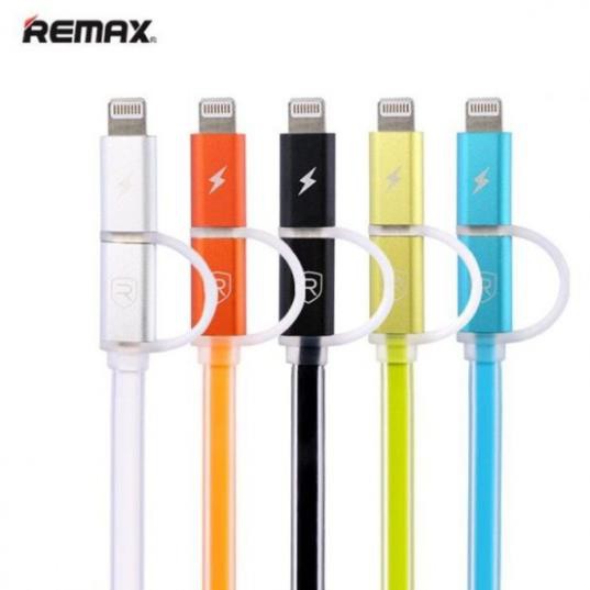 [freship] Cáp sạc có đèn led Remax Data Line Aurora (2-in-1 Lightning & Micro USB) - Phụ Kiện Chi Hà