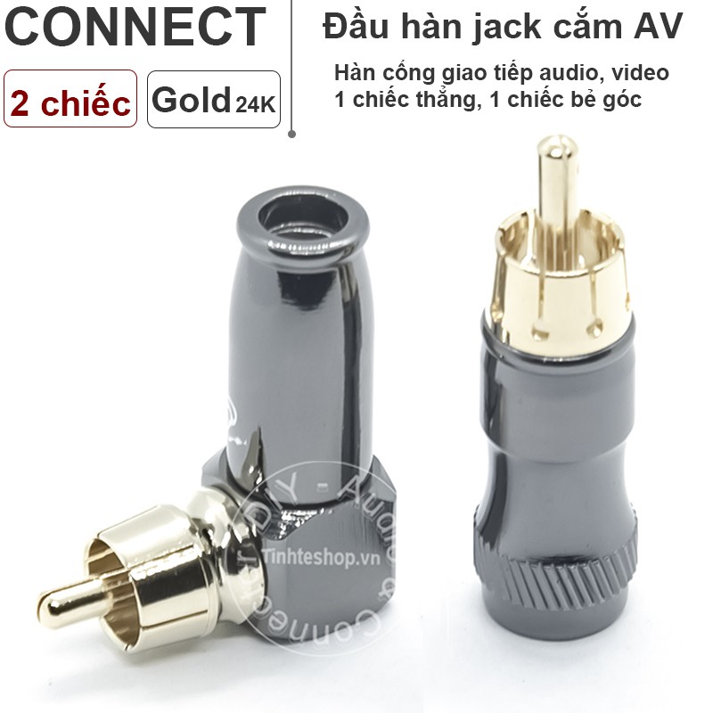 1 cặp - Đầu hàn cổng bông sen Audio Video Coaxial SPDIF AV RCA thẳng và bẻ góc GoldSnake