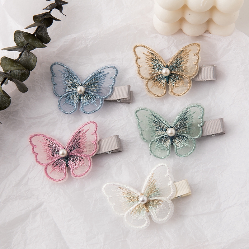 Kẹp Tóc Hình Nơ Đính Ngọc Trai Xinh Xắn Cho Nữ