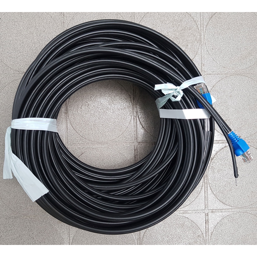 25m/30m/35m/40m Cáp mạng ngoài trời DELTALINK chuẩn Cat6 lõi lớn 23AWG bấm sẵn đầu kết nối có dây thép gia cường