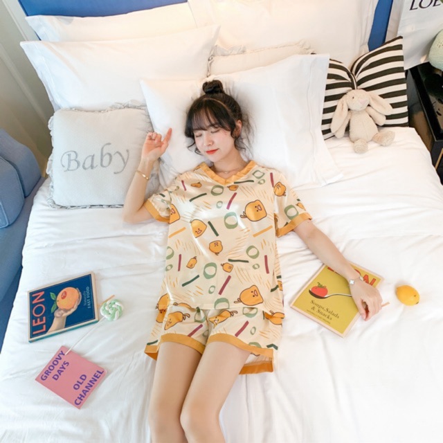 [ ẢNH THẬT ]ĐỒ NGỦ NỮ LỤA HỌA TIẾT DỄ THƯƠNG