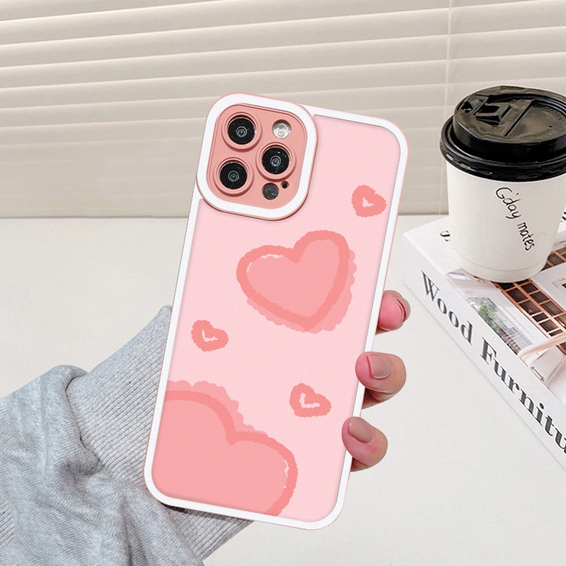 Ốp lưng iphone cạnh vuông lỗ camera tim hồng 6splus/7/7plus/8/8plus/x/xr/xs/11/12/13/pro/max/plus/promax-Awifi U2-5