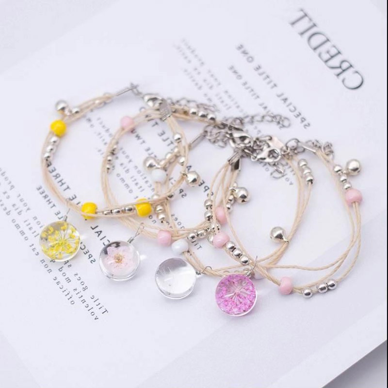 Vòng tay thủy tinh ép hoa tam sinh tam thế | BigBuy360 - bigbuy360.vn