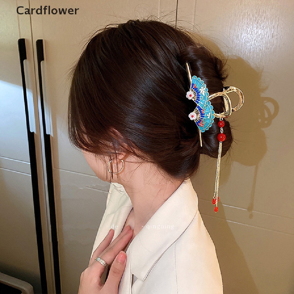 < Cardflower > Kẹp Tóc Tua Rua Hình Cá Mập Hoa Cao Cấp Phong Cách Trung Hoa Cổ Điển Cá TíNh Cho Nữ