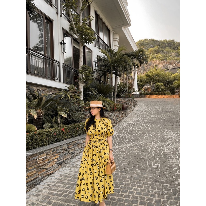 ( Ảnh thật ) V0440 Váy eo chun hoạ tiết báo | BigBuy360 - bigbuy360.vn