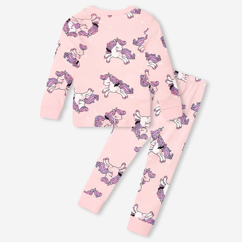 Đồ bộ quần áo dài tay bé gái dáng ôm thun cotton mẫu Ngựa PonyTím năm 2022 rất xinh của hãng Unifriend Hàn Quốc mã UND06