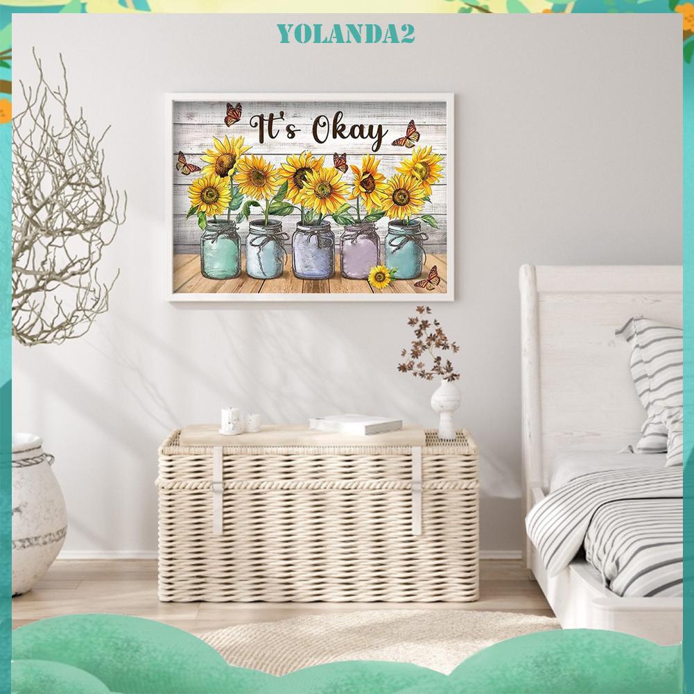 Toàn Bộ Tranh Thêu Chữ Thập 3 Sợi Cotton Hình Hoa Hướng Dương 11ct