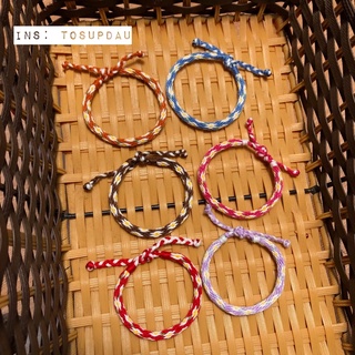 Vòng tay tết chỉ kumihimo handmade hoa cúc