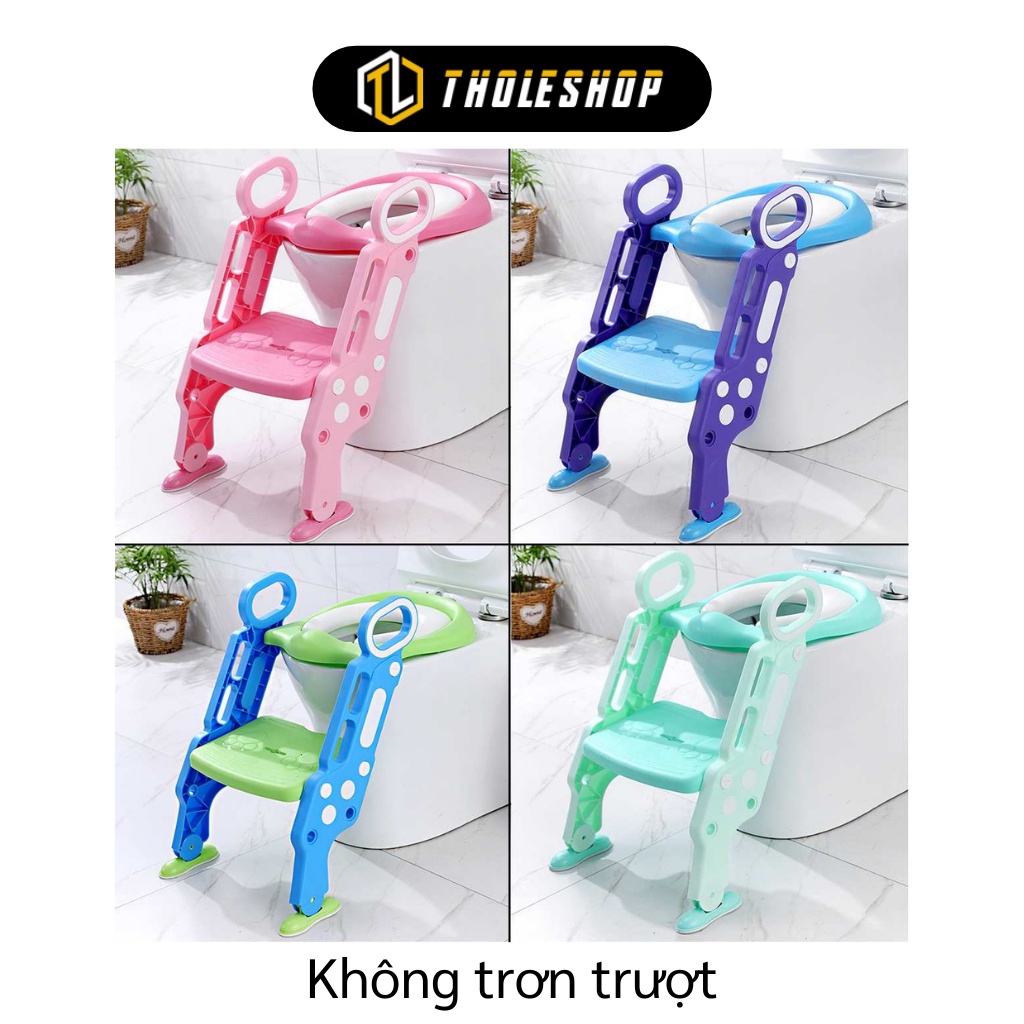 Ghế Ngồi Bồn Cầu Cho Bé - Nắp Bồn Cầu Có Cầu Thang Và Tay Vịn Đi Vệ Sinh An Toàn Cho Bé  7547