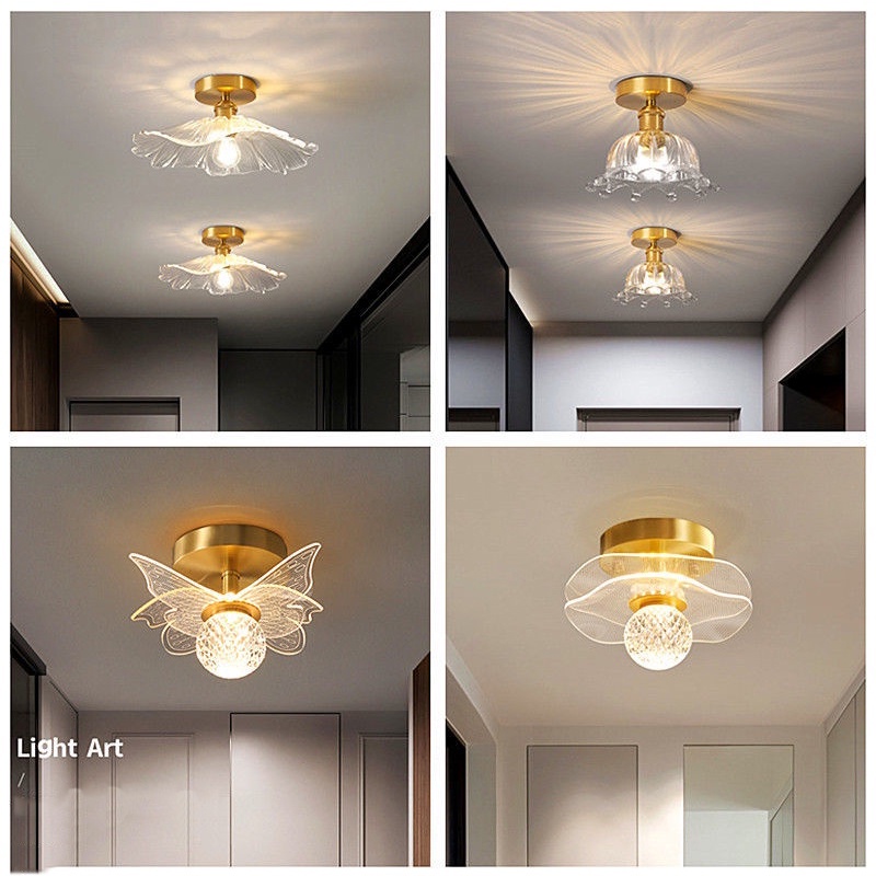 Đèn trần bóng hình hoa phong cách bắc âu hiện đại đèn led trang trí phòng ngủ