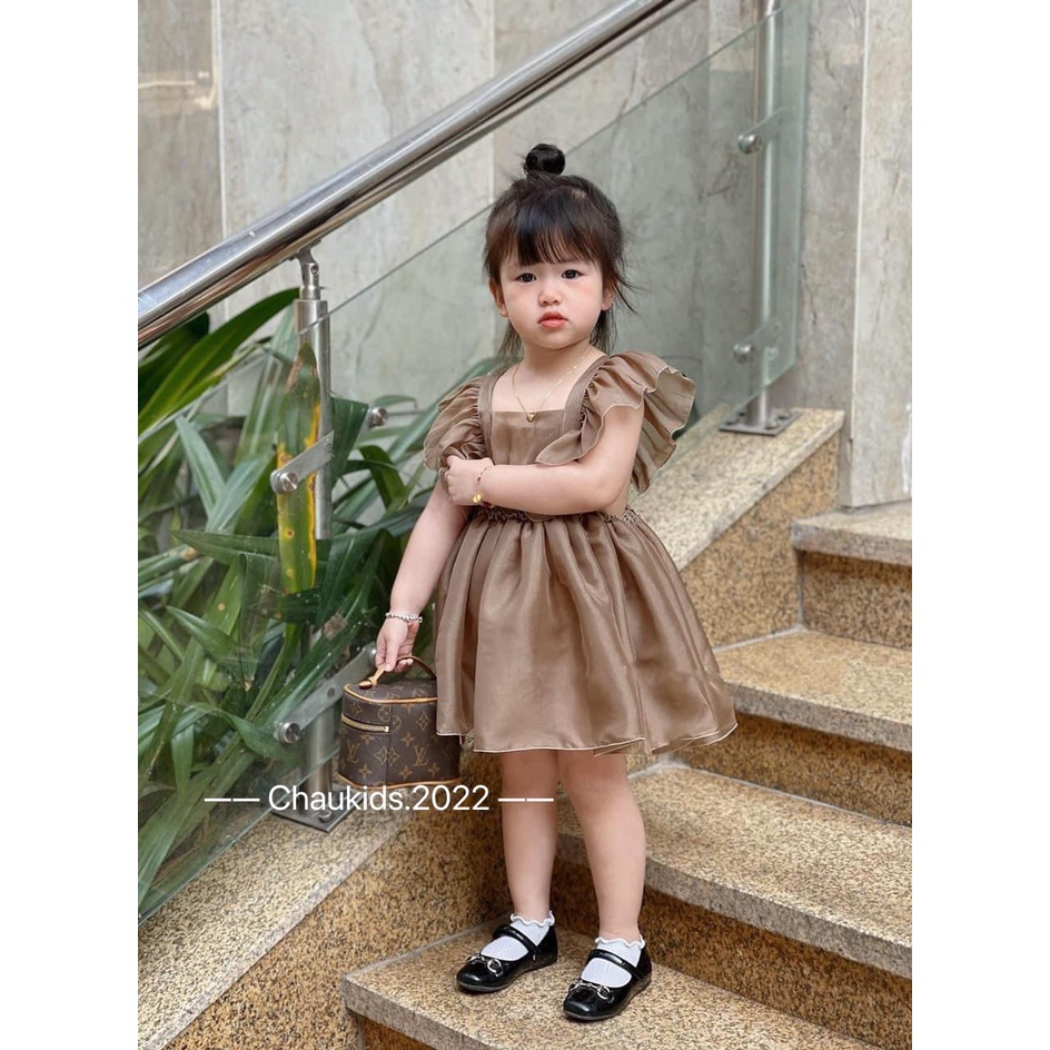 [SALE] Váy 2 Dây Cho Bé Gái Vải Voan Tơ Nơ Lưng Điệu Đà, Đầm Cho Bé Mặc Đi Chơi, Đi Học CKV05