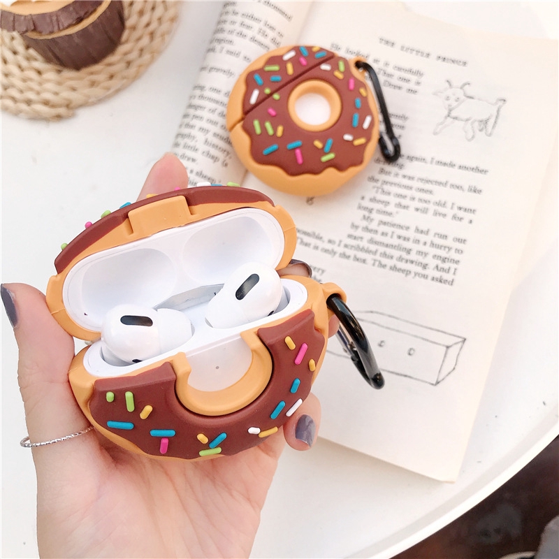 CREATIVE Vỏ Đựng Bảo Vệ Hộp Sạc Tai Nghe Airpods 1 / 2 Chống Sốc Hình Bánh Donut