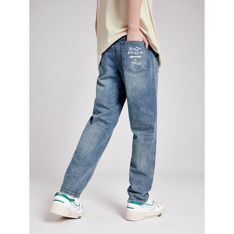 Quần jeans A21 ống suông thẳng lưng thấp thời trang mùa hè dành cho nam