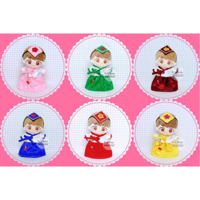 {15cm-20cm} CÓ SẴN - Hanbok cho nữ cho bé doll, outfit doll, outfti cho doll