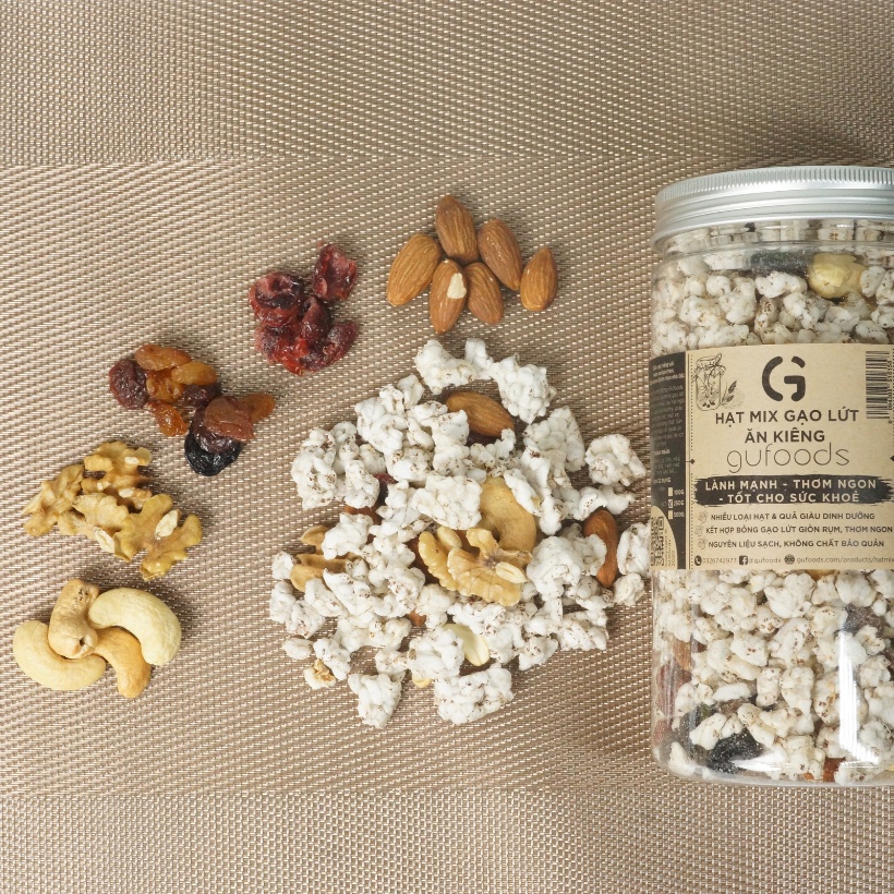 Granola siêu hạt dinh dưỡng mix gạo lứt ăn kiêng GUfoods - Lành mạnh, Thơm ngon, Tốt cho sức khoẻ