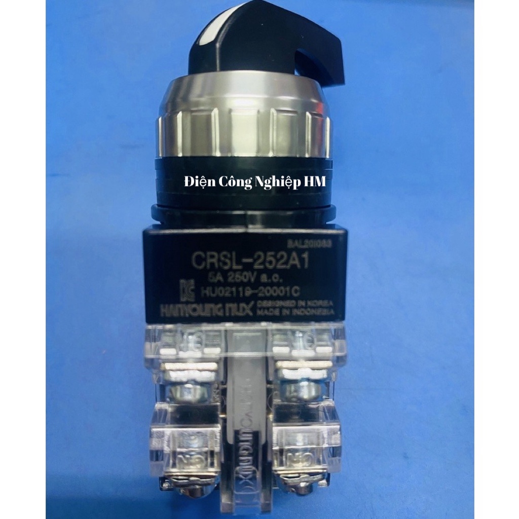 Công tắc xoay chuyển mạch 2 vị trí Phi 25 HanYoung CRSL-252A1 Hàng Chính Hãng