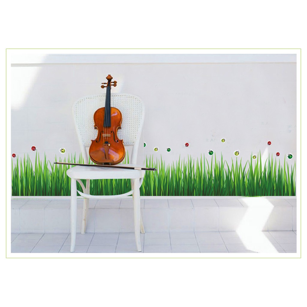 Decal dán tường Chân tường lúa xanh DCT004