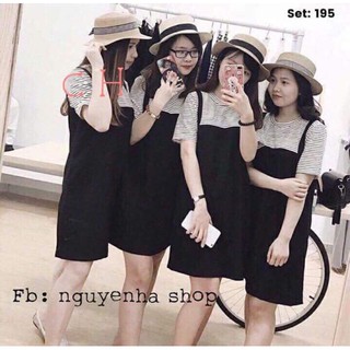 Sét váy yếm cát hàn shop yêu thích