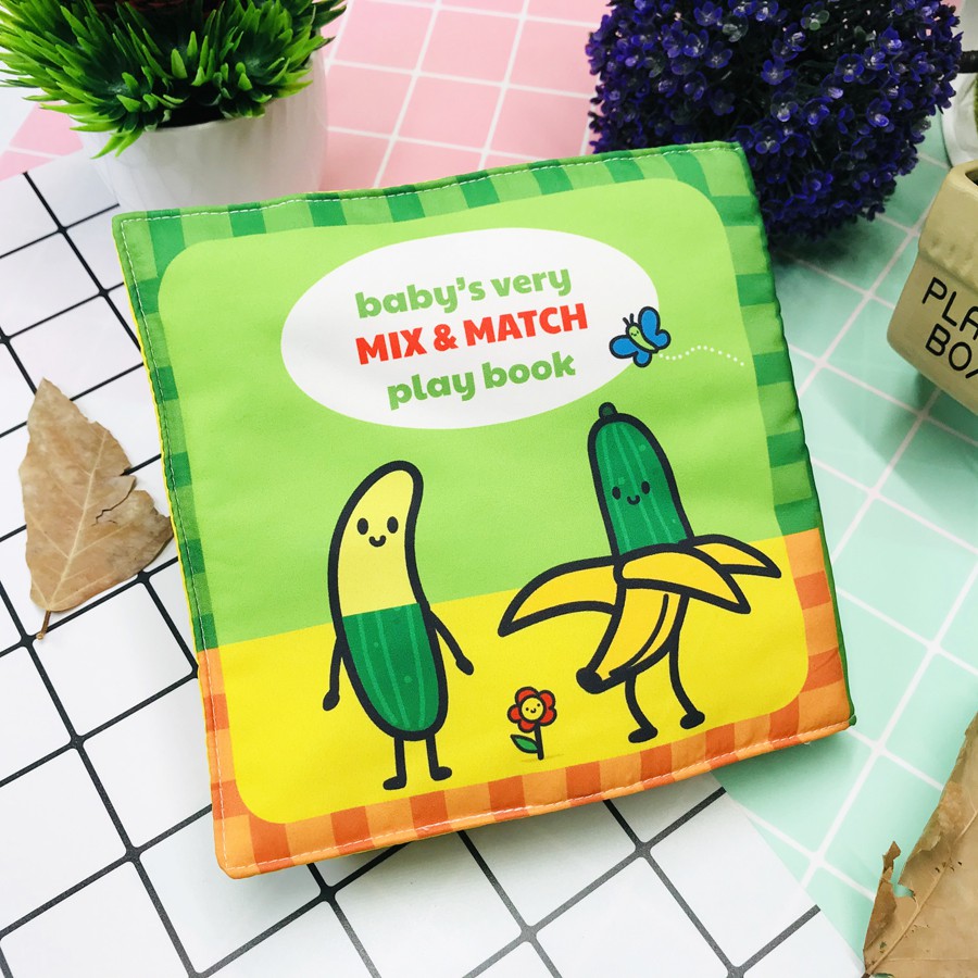 Lật giở song ngữ Anh - Việt - Mix and Match - Các Loại Quả (Từ 1-3 tuổi) - Sách vải