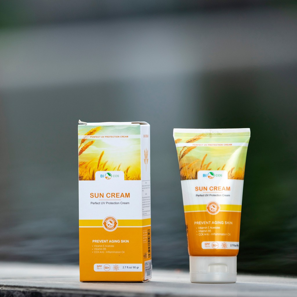 Kem Chống Nắng BioCos Sun Cream 80g - Dưỡng Ẩm, Ngăn Ngừa Lão Hoá