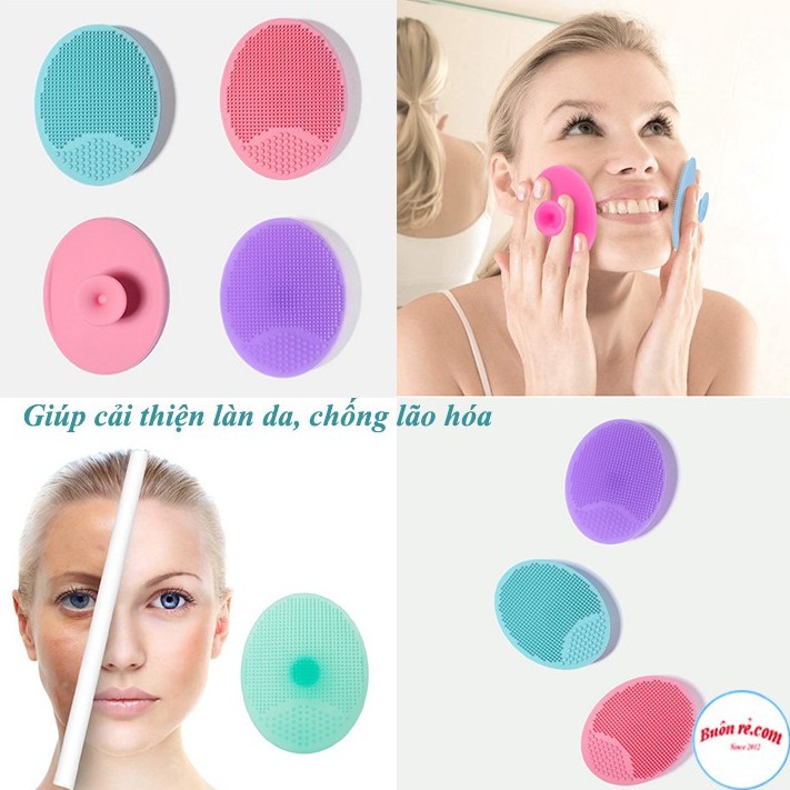 Miếng cọ rửa mặt silicon – massage mặt tẩy sạch tế bào chết, làm sạch lỗ chân long, giúp da thông thoáng 00905