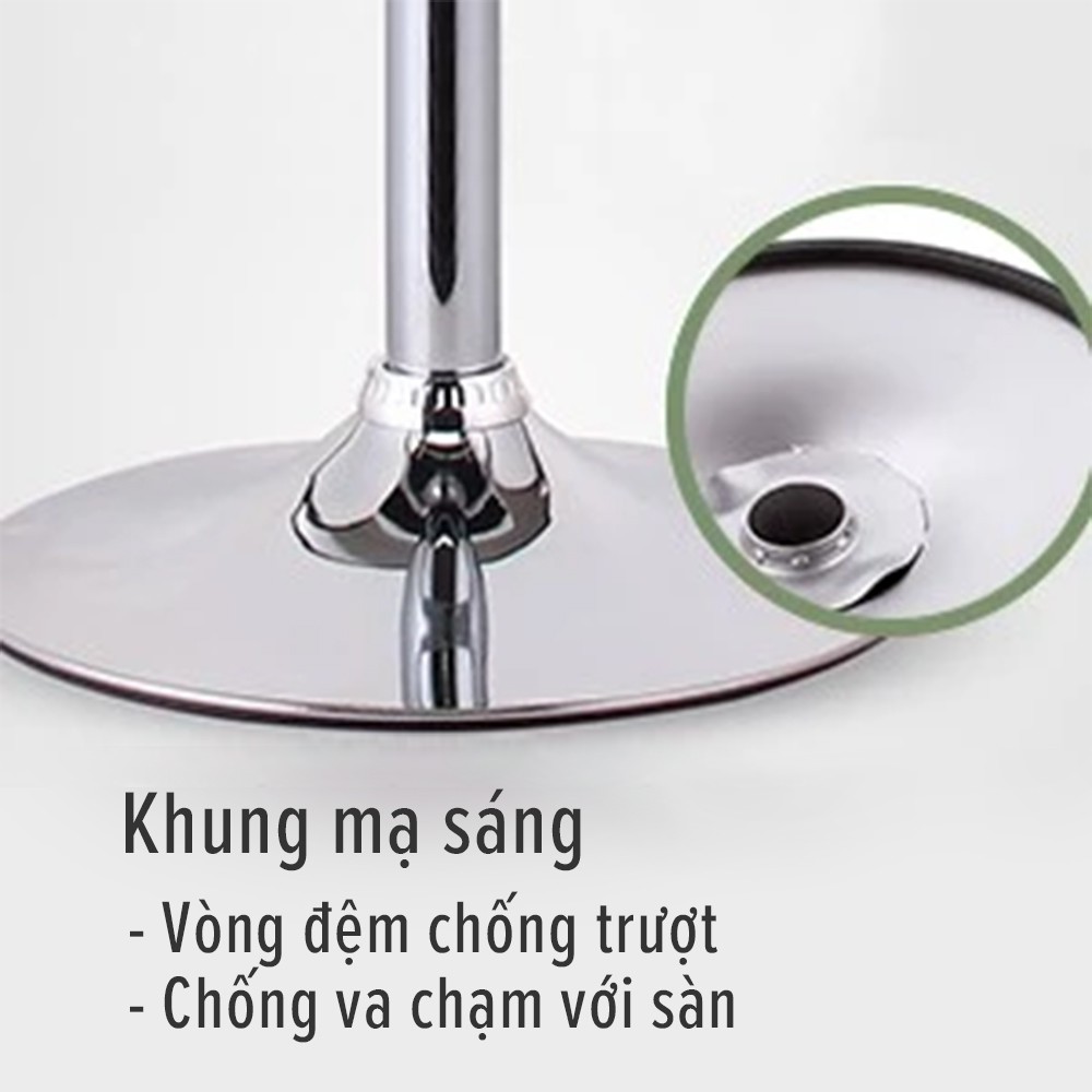 Ghế cao ngồi quầy bar có tựa lưng IBIE Moss chân thép mạ, lưng bọc da PU, tùy chọn màu sắc