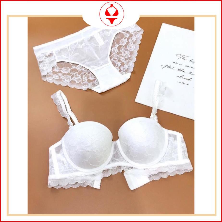 BÔ ĐỒ LÓT SECRET 💥 FEESHIP + MÃ GIẢM GIÁ💥 set nội y cup ngang ren bèo có gọng mút nhẹ thoáng mát ,phom ngực siêu đẹp. | BigBuy360 - bigbuy360.vn