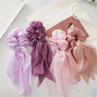 Dây buộc tóc Scrunchies lụa dáng dài dễ thương