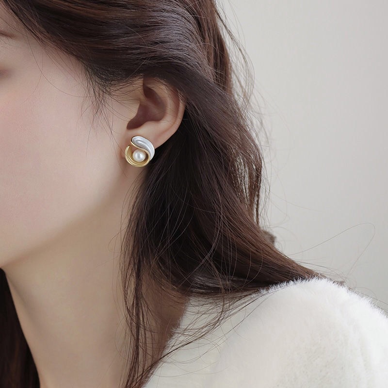 Khuyên Tai Ngọc Trai Cao Cấp Thiết Kế Đơn Giản Sang Trọng Thời Trang Mới Phổ Biến