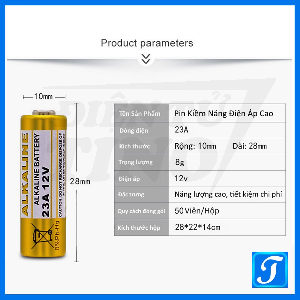 Pin 23A 12V 27A 12V Dùng Cho Remote RF, Cửa Cuốn, Smark Key Xe Máy Ô tô Có 2 Loại