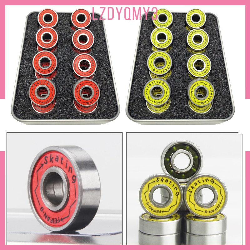 Hausgarden 16Pc Ván Trượt Dài Vòng Bi Chính Xác ABEC 9 Cho Giày Trượt Nội Tuyến