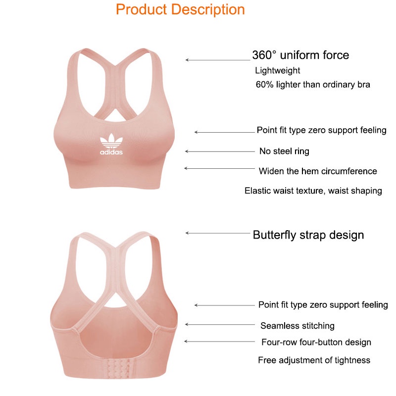 Adidas Áo Ngực Thể Thao Chống Sốc Gợi Cảm Cho Nữ