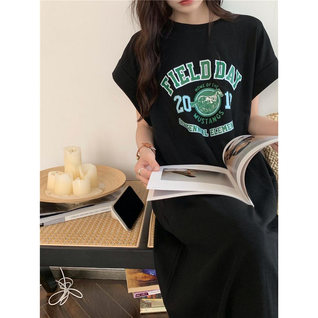 Đầm Thun Dáng Rộng In Chữ Thời Trang Sành Điệu 60938