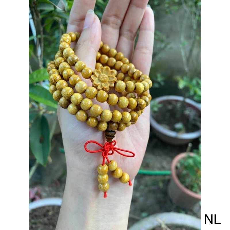 Chuỗi vòng dâu tằm 108 hạt mix hoa sen đẹp xuất sắc - Kho sỉ bạc Nhất Linh