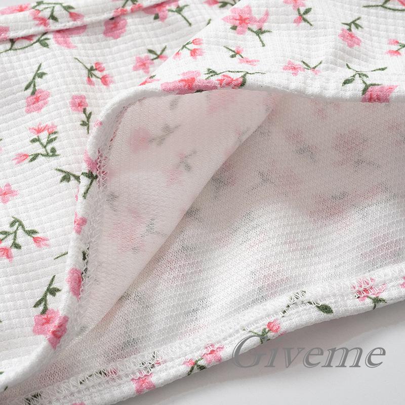 Set Áo Hai Dây Họa Tiết Hoa Và Quần Short Thời Trang Quyến Rũ Cho Nữ