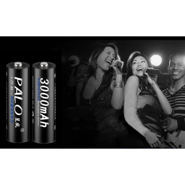 Bộ 4 pin sạc PALO AA 3000 mAh dùng cho mic karaoke, máy đo huyết áp,  đồ chơi... ( chính hãng,cao cấp )