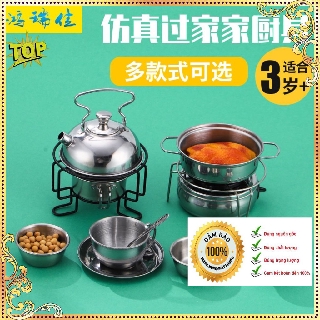 Bộ đồ chơi nấu ăn thật mini bếp kiềng/10 món