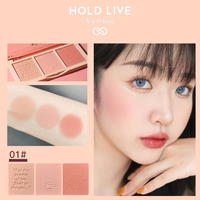 Phấn Má 3 Ô Màu HOLD LIVE SECRET GARDEN BLUSH HL461 Chất Phấn Mịn Lì, Dễ Tán Lên Màu Chuẩn Phong Cách Make-up Nàng Thơ
