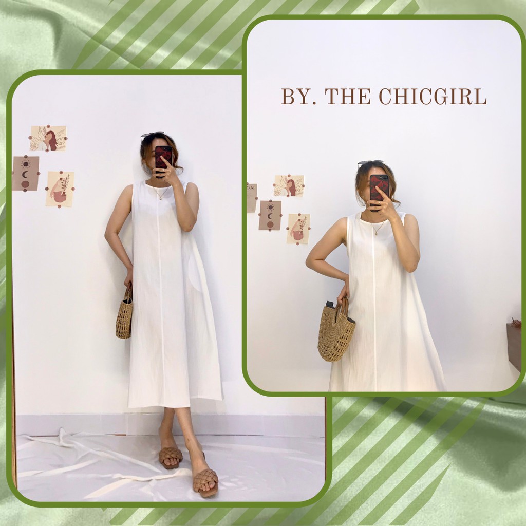 [Ảnh+Video thật]- Váy ba lỗ thô mềm dáng suông oversize/Đầm ba lỗ thô đũi(có túi) cực mát mịn cho mùa hè năng động. | BigBuy360 - bigbuy360.vn