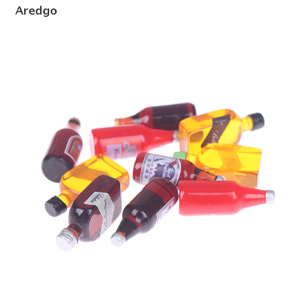 Set 5 mô hình chai nước mini trang trí nhà búp bê tỉ lệ 1/12