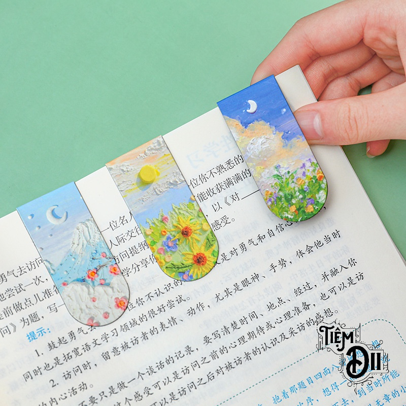 Thẻ Đánh Dấu Trang Sách Bookmark Họa Tiết Tranh Bích Họa Kẹp Sách Siêu Xinh