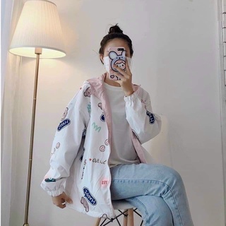 ➰Áo Khoác Dù 2 Mặt In Hình Gấu