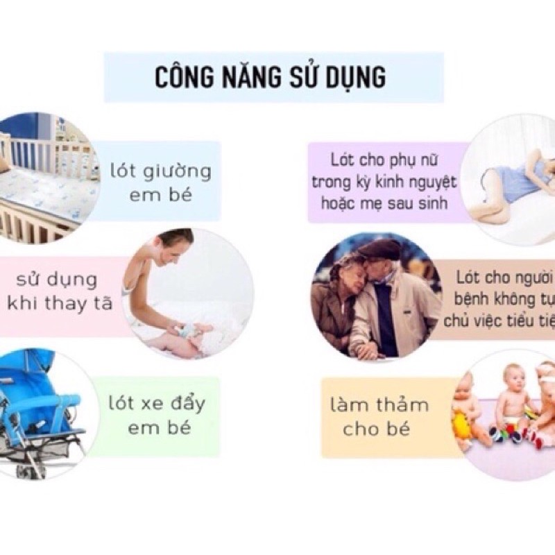 Tấm lót chống thấm 4 lớp mềm mịn  cao cấp cho bé