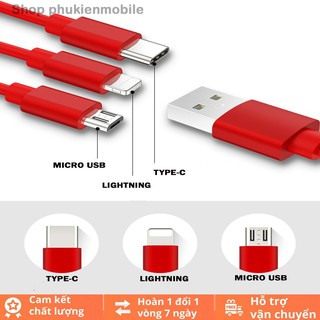 DÂY SẠC CO RÚT 3 ĐẦU | Lightning Type-C Micro USB