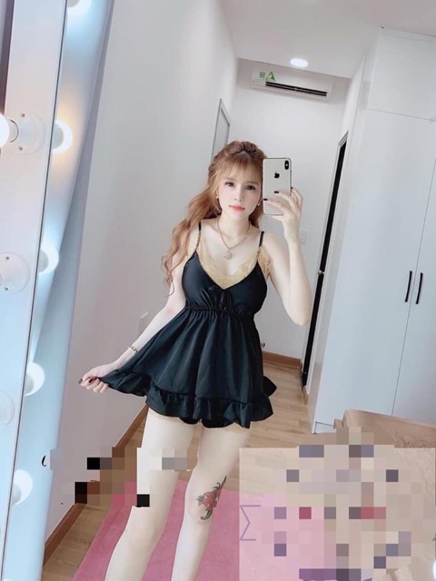 Set bộ ngủ 2 dây phối ren