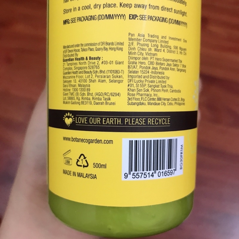 Dầu Gội Botaneco Garden Chia Seed & Honey Shampoo Deep Moist & Protect Dưỡng Ẩm Sâu và Bảo Vệ 500ml