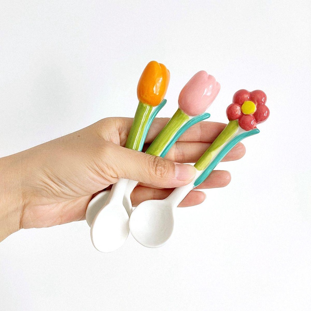 Muỗng Ăn Kem Hình Hoa Tulip Cách Nhiệt Tiện Dụng Cho Gia Đình